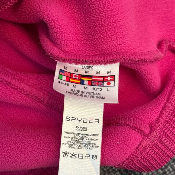 Spyder Women’s Pink Full-Zip Fleece Core Sweater Jacket Size Medium - Picture 9 of 12